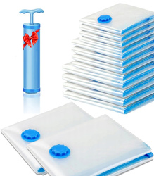 WORKI PRÓŻNIOWE NA UBRANIA Z POMPKĄ ZESTAW 15 SZT. ELEMENTÓW HERMETYCZNE WIELORAZOWE