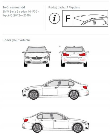 Bagażnik dachowy belki Fuse BMW 3 E90 F30