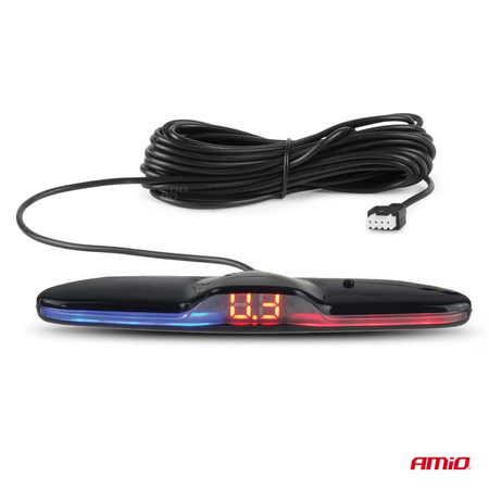 Zestaw czujników parkowania czujniki cofania MAX LED 4 sensory czarne 19 mm TRUCK AMIO-02292