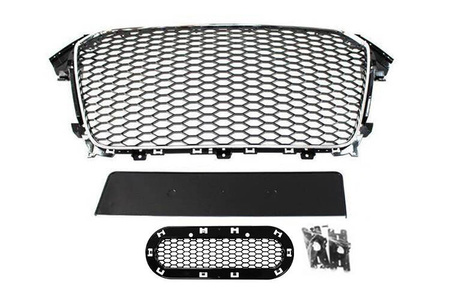 GRILL AUDI A4 B8 RS-STYLE CHROME-BLACK (12-15) PDC