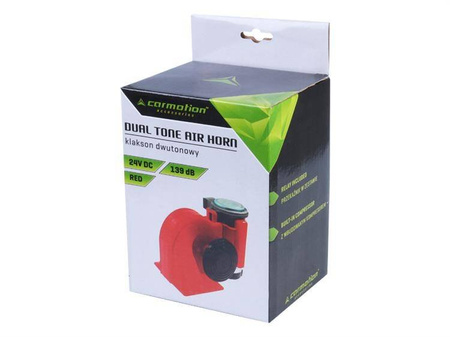 Sygnał dźwiękowy 24V Nautilus, czerwony z kompresorem