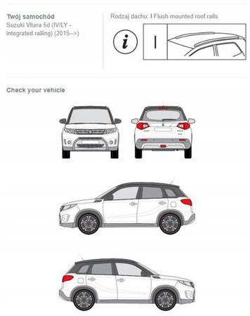 Bagażnik dachowy belki fuse Suzuki Vitara IV/LY 5d