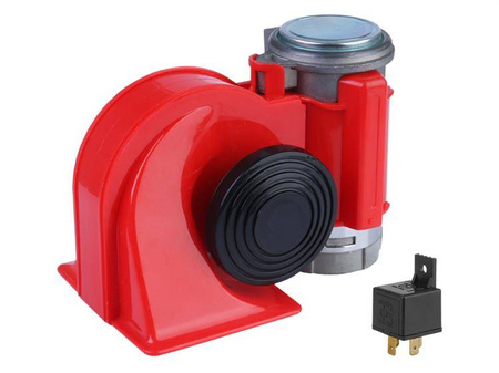 Sygnał dźwiękowy 24V Nautilus, czerwony z kompresorem