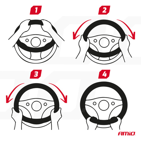Pokrowiec nakładka na kierownicę samochodową M 37-39cm SWC-16-M AMIO-01382