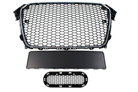 GRILL AUDI A4 B8 RS-STYLE CHROME-BLACK (12-15) PDC