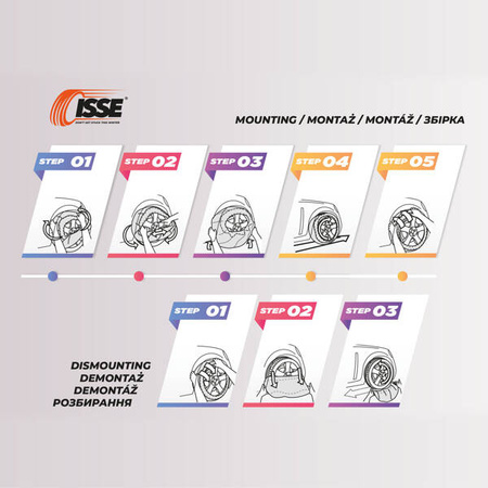 Łańcuchy śniegowe tekstylne Isse Super rozmiar 54 EN16662-1-2020 ONORM 5121- 2021 2 szt.