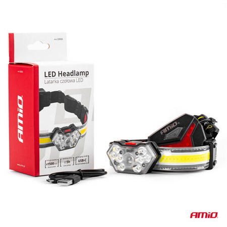 Latarka lampa czołowa LED LH04 AMIO-02826