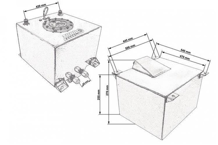 Zbiornik Paliwa TurboWorks 60L z czujnikiem Silver