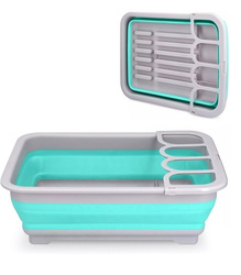 STOJAK NA NACZYNIA SILIKONOWY SKŁADANY OCIEKACZ SUSZARKA NA NACZYNIA DO DOMU NA KEMPING