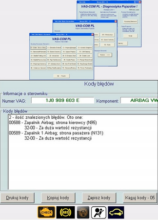Interfejs skaner USB VAG KKL wtyk OBD2 PL + CD