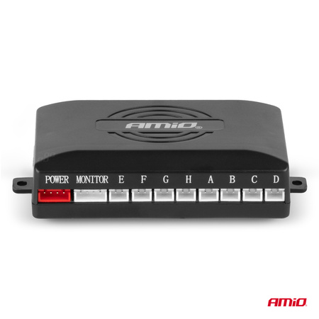 Zestaw czujników parkowania cofania LED 8 sensorów czarne wewnętrzne 16,5 mm AMIO-02256