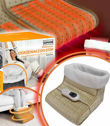 OGRZEWACZ ELEKTRYCZNY DO STÓP BUT GRZEWCZY MIĘKKI CIEPŁY BEŻOWY Z FUTERKIEM PILOT TIMER 3 TRYBY