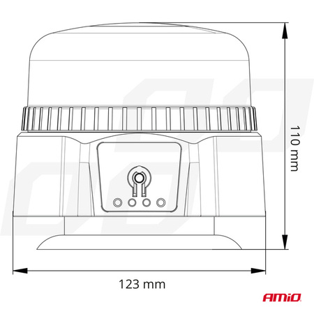 Bezprzewodowa lampa ostrzegawcza kogut LED z pilotem R65 R10 12V 24V AMIO-03932