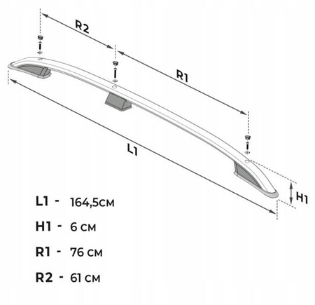 Relingi dachowe bagażnik do VW VOLKSWAGEN CADDY 2010-2020 SHORT | czarne