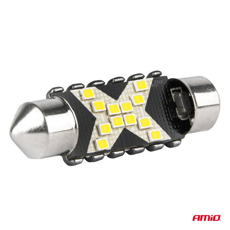 Żarówki LED CANBUS Festoon C5W 12SMD 2016 39mm White 12V 24V AMIO-04237