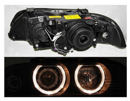 Reflektory lampy przednie BMW E39 ANGEL EYES D2S /