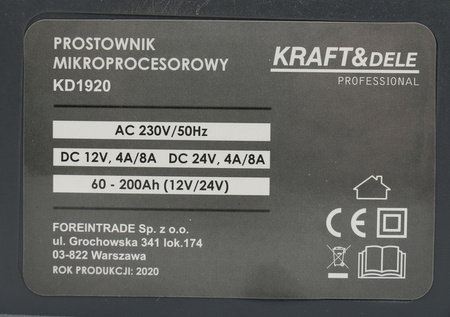 PROSTOWNIK MIKROPROCESOROWY 12V/24V 60-200Ah KD1920