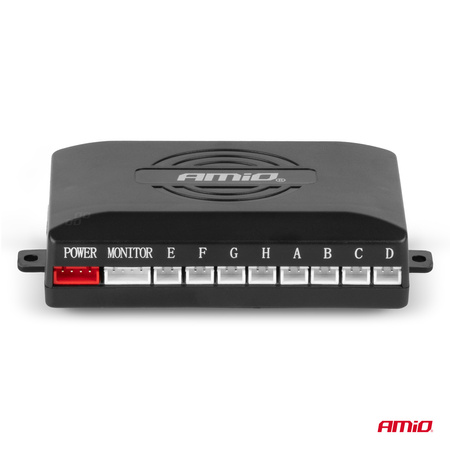 Zestaw czujników parkowania czujniki cofania LED GRAF 8 sensorów srebrne AMIO-01597