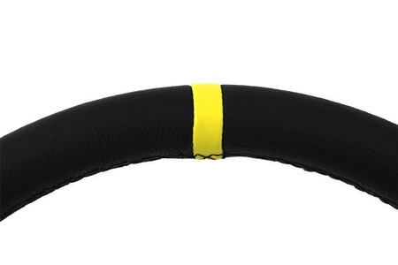Kierownica SLIDE 350mm offset:80mm Skóra Yellow Strip