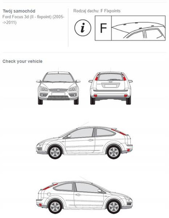Bagażnik dachowy belki Fuse Ford Focus II