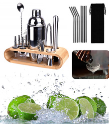 ZESTAW BARMAŃSKI 23 ELEMENTY SHAKER PROFESJONALNY DO NAPOJÓW DRINKÓW PODSTAWKA POKROWIEC