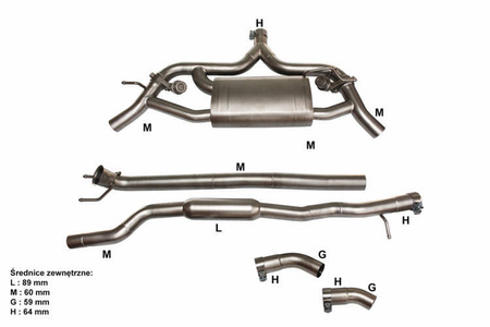 Układ wydechowy CatBack Mercedes Benz CLA 180/200/220/250/260 2.0T 14+