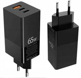 Ładowarka zasilacz 65W 4x USB TYP C PD QC LCD LED
