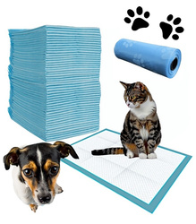 PODKŁADY CHŁONNE DLA PSA 45 X 60 100 SZT MATY HIGIENICZNE DO NAUKI SIKANIA + WORKI