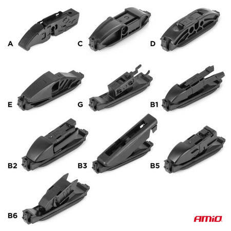 Pióro wycieraczki AMiO Hybrid multiconnect 28" 700mm 70cm 11 adapterów AMIO-02213