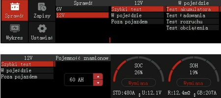 Tester baterii akumulatorów 12V OBDResource BM560