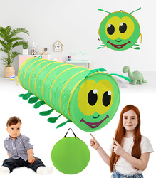 TUNEL DLA DZIECI GĄSIENICA NAMIOT TOR PRZESZKÓD DO DOMU DO OGRODU SAMOROZKŁADANY TORBA