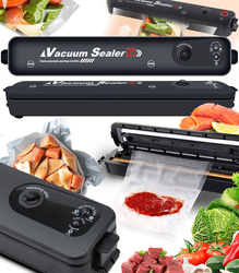 ZGRZEWARKA PRÓŻNIOWA PAKOWARKA ŻYWNOŚCI JEDZENIA DO PAKOWANIA ZASILANA MOCNA MOC 90 W 10 WORKÓW FOLI PRÓŻNIOWYCH