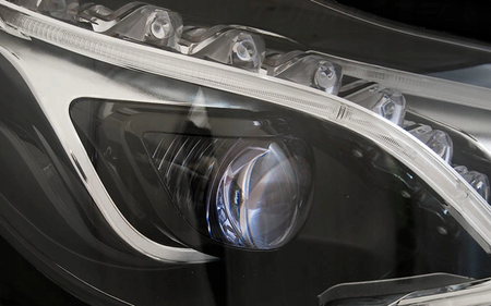 LAMPY MERCEDES W212 13-16 BLACK DRL FULL LED LIFT