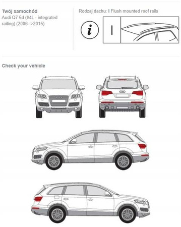 Bagażnik dachowy belki fuse Audi Q7 I 5d