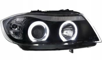 Reflektory Lampy przednie BMW E90/E91 Black Ringi
