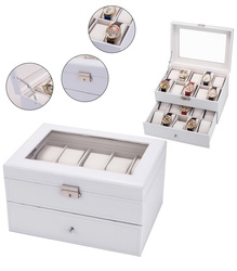 SZKATUŁKA NA ZEGARKI 20 SZT. PUDEŁKO ETUI ORGANIZER NA ZEGARKI I BIŻUTERIĘ