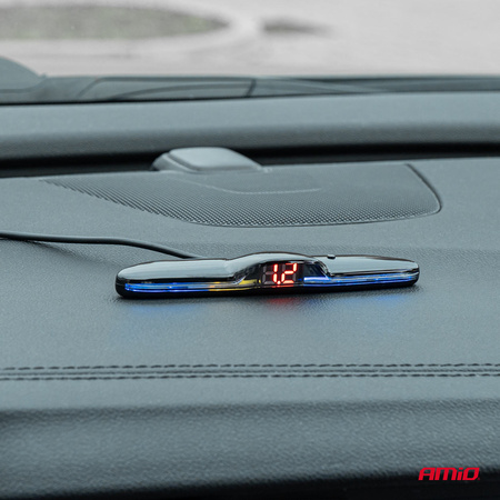 Zestaw czujników parkowania czujniki cofania MAX LED 4 sensory czarne wewnętrzne 16,5 mm AMIO-02291