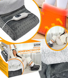 OGRZEWACZ ELEKTRYCZNY DO STÓP BUT GRZEWCZY MIĘKKI CIEPŁY SZARY Z FUTERKIEM PILOT TIMER 3 TRYBY