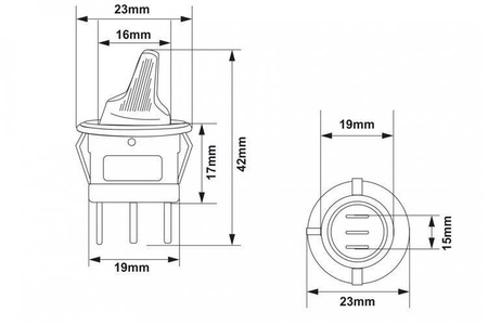 Włącznik Flip ON-OFF 3PIN Led Red