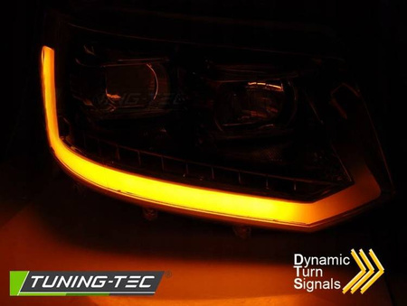 Lampy przednie nowe VW T5 10-15 LED TUBE BLACK T6 LOOK DRL LIFT