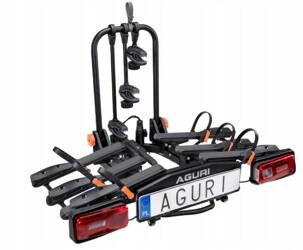 Aguri Krab bagaznik rowerowy  na hak, uchylany i składany, na 3 rowery | czarny