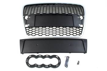 GRILL AUDI A6 C6 RS-STYLE SILVER-BLACK (04-09)