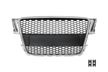 Grill sportowy Silver & Black z PDC AUDI A5 przed liftem 2007-2011