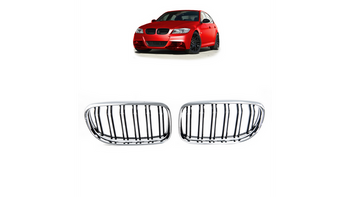 Grill sportowy podwójne żeberka Chrome & Black BMW 3 E90 E91 Facelift 2008-2011