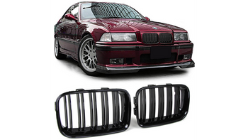 Grill sportowy podwójne żeberka Gloss Black BMW 3 E36 Compact Facelift 1991-1996