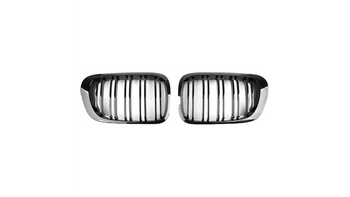 Grill sportowy podwójne żeberka Gloss Black  BMW 3 (E46) Coupe Cabrio przed liftem 1999-2003