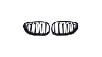 Grill sportowy podwójne żeberka Matt Black  BMW 5 (E60) Sedan (E61) Touring 2003-2010