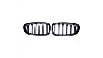 Grill sportowy podwójne żeberka Matt Black  BMW 5 (F10) Sedan (F11) Touring 2010-2018