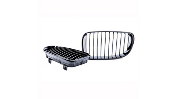 Grill sportowy pojedyncze żeberka Gloss Black  BMW 1 (E81, E87) Hatchback 1 (E88) Cabrio 1 (E82) Coupe Facelift 2007-2011