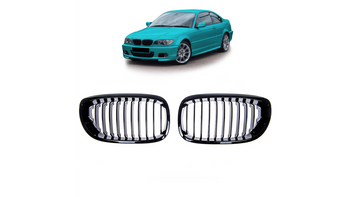 Grill sportowy pojedyncze żeberka Gloss Black BMW 3 E46 Facelift 2003-2006